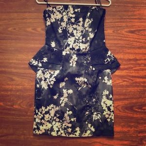 Strapless peplum dress